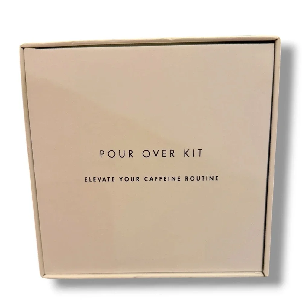 Corkcicle Pour Over Kit White Ceramic Stainless Steel Coffee Gift Set Insulated